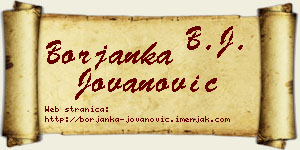 Borjanka Jovanović vizit kartica